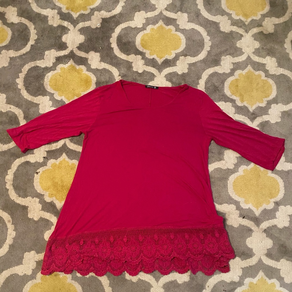 Maroon tunic 3/4 sleeves